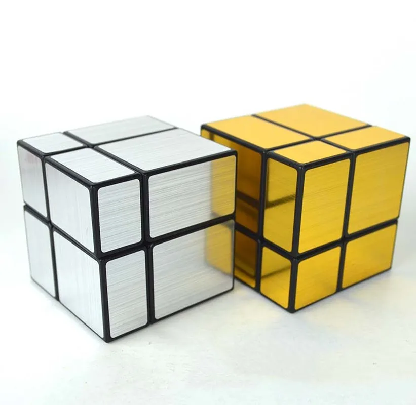 Профессиональный волшебный зеркальный куб 3x3x3 2x2x2 золотистый серебристый литой с