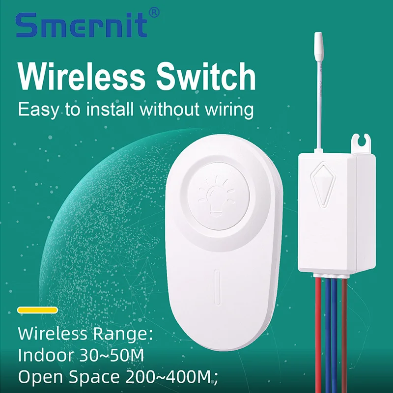 

Waterproof Wireless Switch Wiring-free Remote Control Light Switch for Hotel Home 433M Wall Push-button Switches