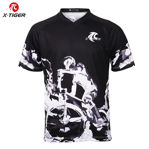 Футболка X-Tiger с коротким рукавом для горного велосипеда, майка для мотокросса, спортивная одежда для езды на велосипеде, рубашка DH, на лето