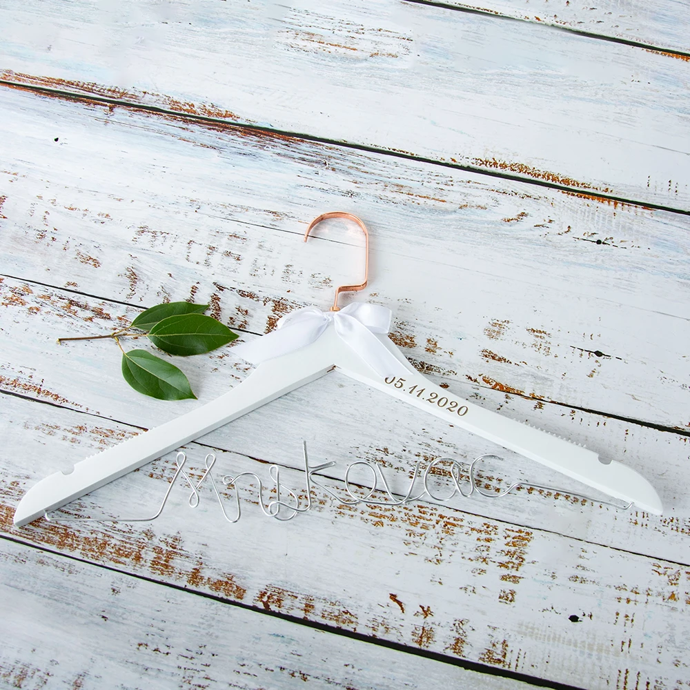 

Custom Wooden Wedding Hangers,Engraved Personalized Dress Hanger, Unique Gifts for Bride,Personalized Bridesmaid Engraved Hanger