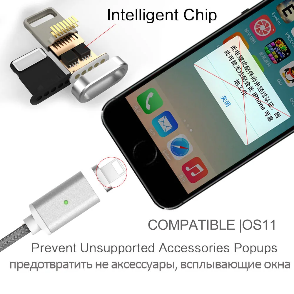Магнитный кабель GARAS адаптер USB Type-C 3 в 1 для быстрой зарядки мобильный телефон