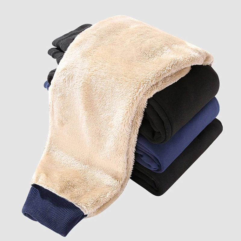 

Wholesale Men's Stylish Winter Fleece Trousers Thickened Warm Casual Mid Waist Sweatpants X85