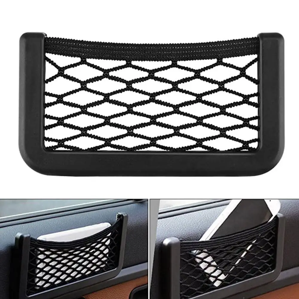 

Car storage box, seat side storage mesh pocket, mobile phone storage bag sticky typeautomotive goods