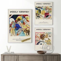 wassily kandinsky exhibition museum abstract art prints poster retro canvas painting wall picture office hotel cafe home decor