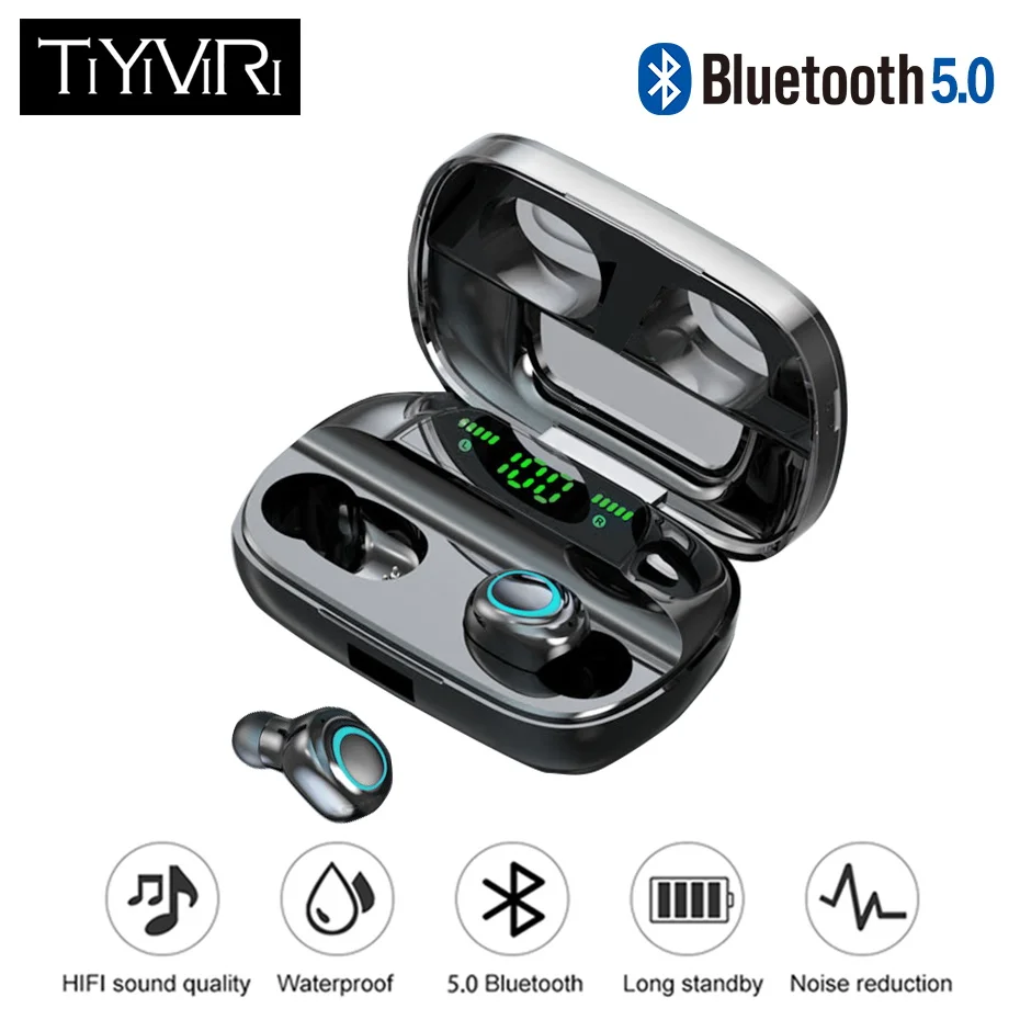 Беспроводные мини наушники стерео водонепроницаемые Bluetooth Handsfree 5 0 с зарядным