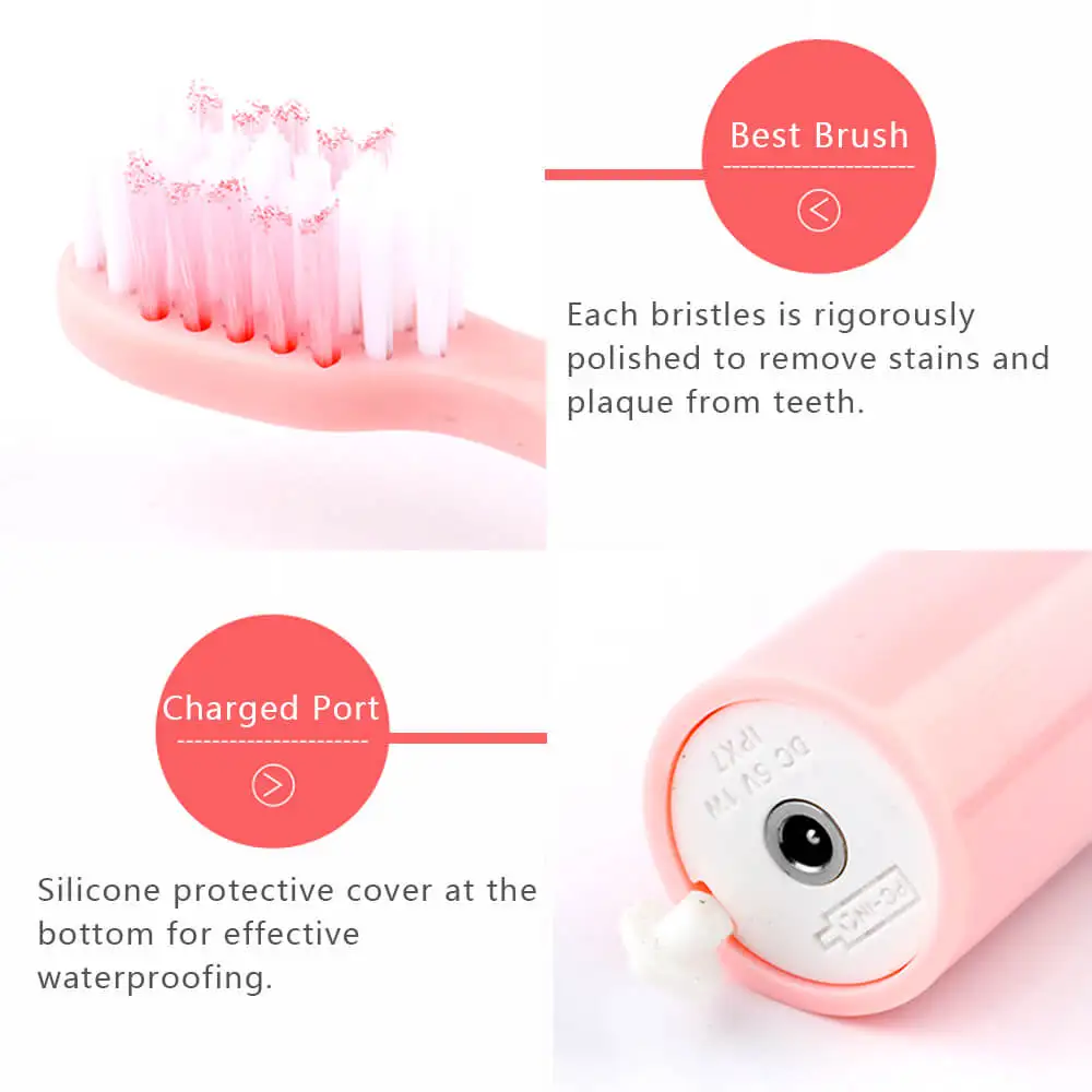 Ультразвуковая электрическая зубная щетка перезаряжаемая для удаления пятен |