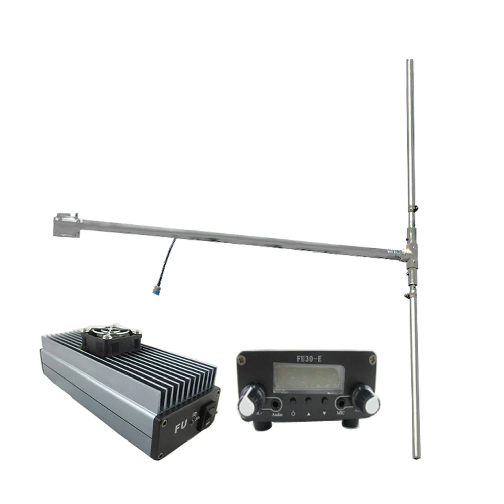FU-30E 30 Вт fm-передатчик радио усилитель Exicter + DP100 1/2 волна антенна с адаптером