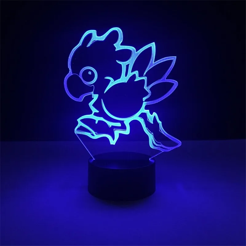 Фигурка аниме Chocobo фигурная лампа 3D Детский милый светодиодный ночник