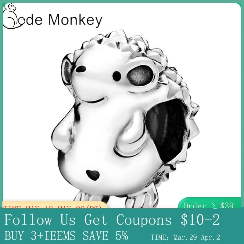 CodeMonkey Аутентичные 925 пробы серебряные бусины Ежика подходят к оригинальному