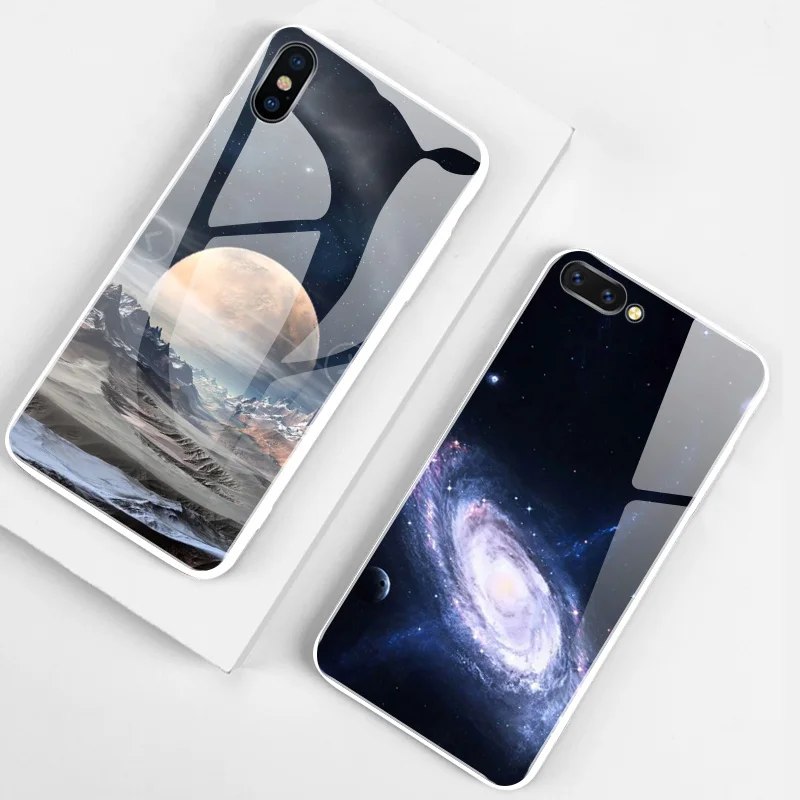 Роскошный чехол для телефона из закаленного стекла iPhone 11 Pro Max X XS XR 8 7 6 6S Plus