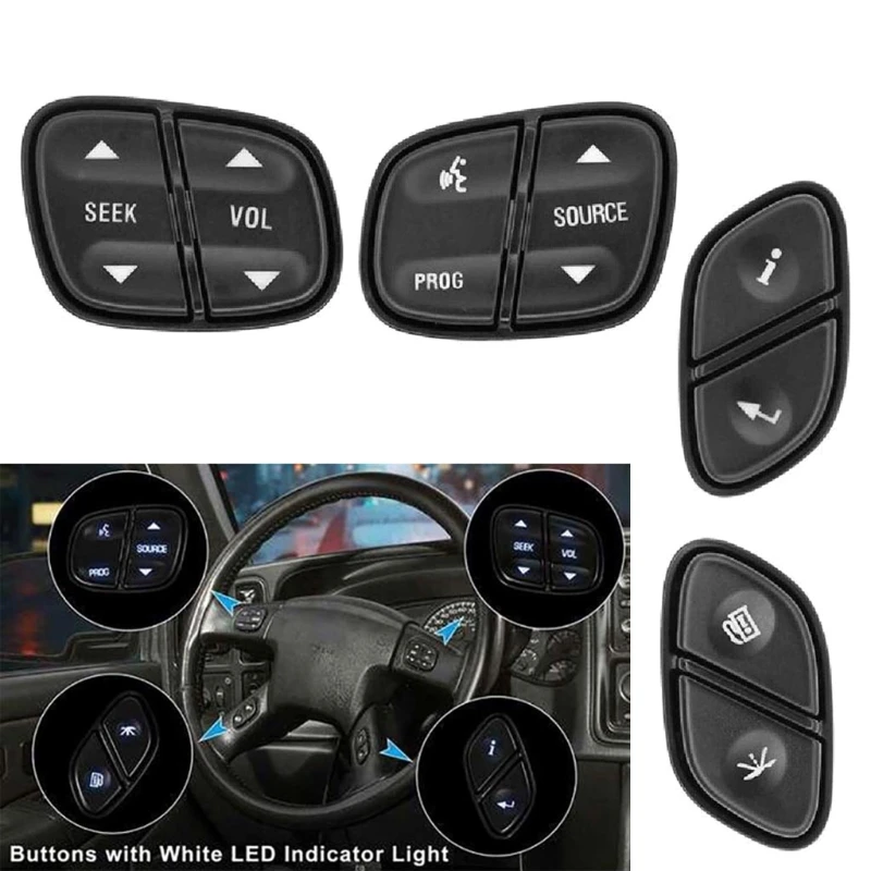 

Steering Wheel Control Switch Radio Volume Button Compatible with Chevrolet- Replaces 21997739 1999442 1999443 21997738