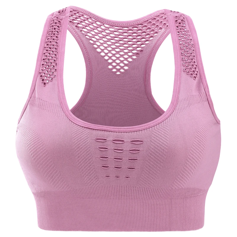 

Sports Bra Women Gym Yoga Brassiere High Impact Padded Workout Quick-Drying Breathable Mesh Underwear Running Fitness Top Tanks