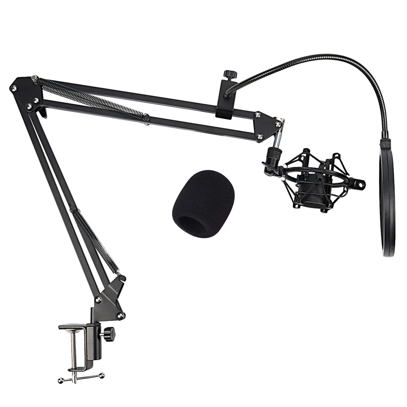 

NB-35 Microphone Scissor Arm Stand and Table Mounting Clamp & New Filter Windsn Shield & Metal Mount Kit
