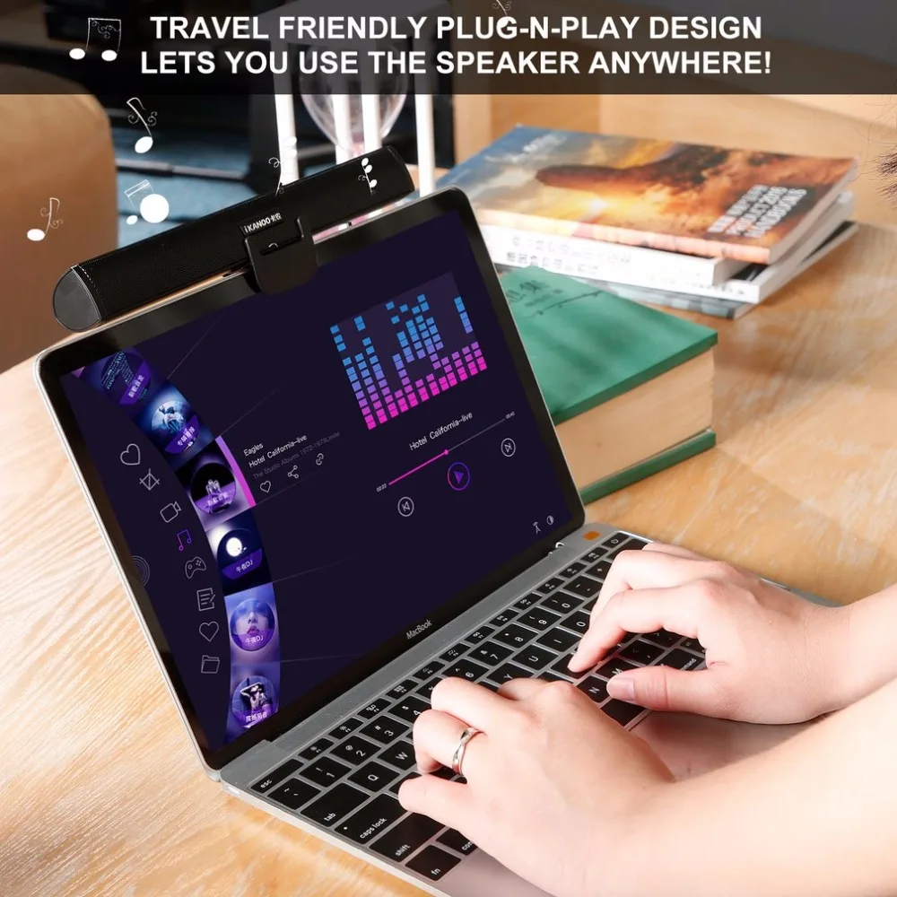 USB power ноутбук компьютер ПК ноутбук аудио динамик аудио усилитель звука Саундбар разъем для наушников с держателем