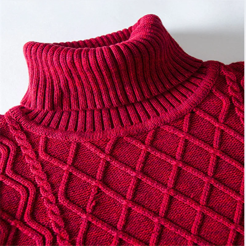 

Men's Turtleneck Cotton Pullover Warm Autumn Winter Comfortable Long Sleeve Spacious Casual Clothes Knitted Casual Sweater Pull