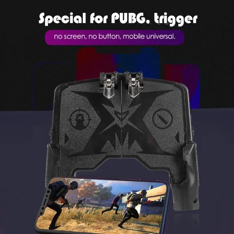 K21 Game Handle for PUGB Helper 4 Finger Ergonomic Grip Linkage Fast Shooting Button Controller Mobile Phone Universal