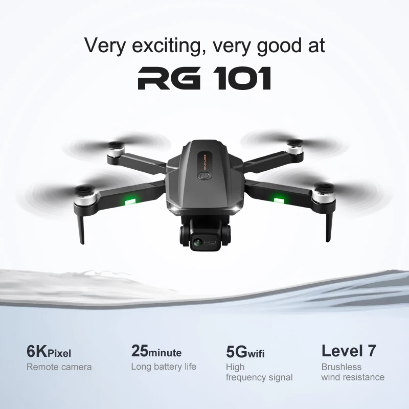 

RG101Foldable Mini Drone 6K Hd Dual Cameras Aerial Photographing Aircraft Brushless Motor Gps Rc Helicopter Auto Return Rc Plane