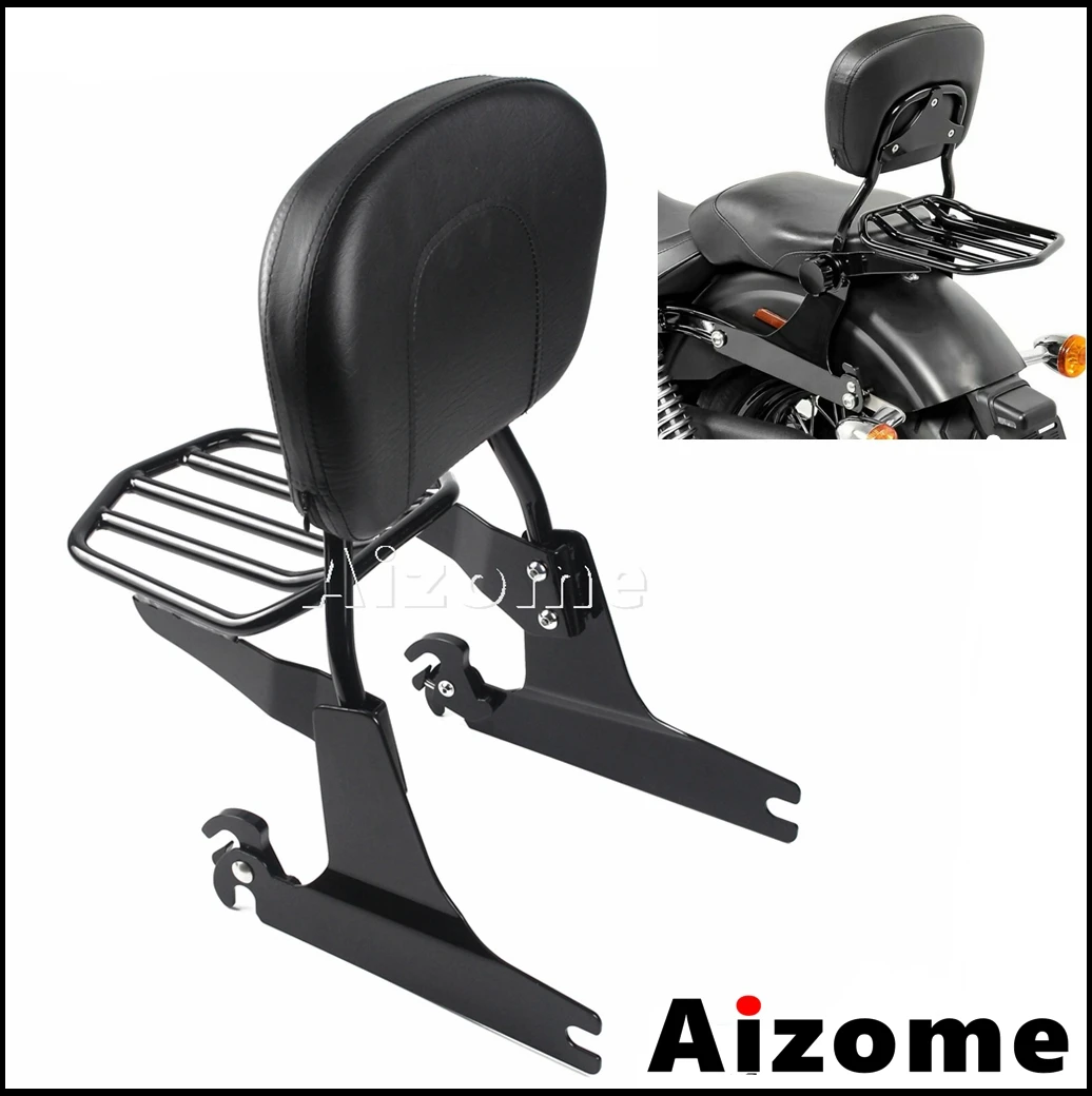 Черная съемная подставка для спинки мотоцикла Harley Dyna Fat Bob FXDF XDFSE 2008 UP Wide Glide FXDWG 2010