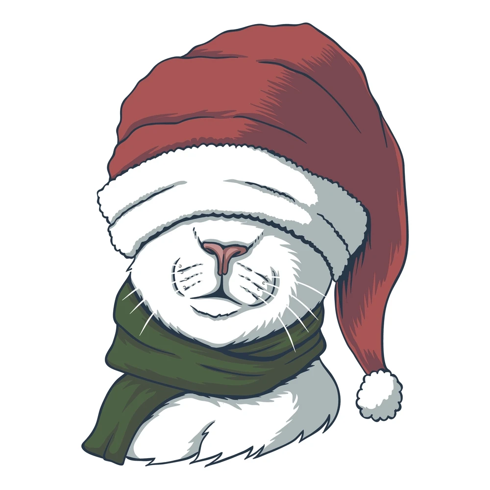 

Cat Wearing A Santa Hat Scrapbooking Paper Metal Craft Dies For Card Making Cut Dies 2022 Embossing New