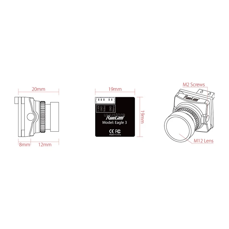 Новинка RunCam Eagle 3 1/2.8 Starlight CMOS 1000TVL 0.001Lux 2 1 мм FOV 155 градусов объектив NTSC 4:3/16:9 FPV камера