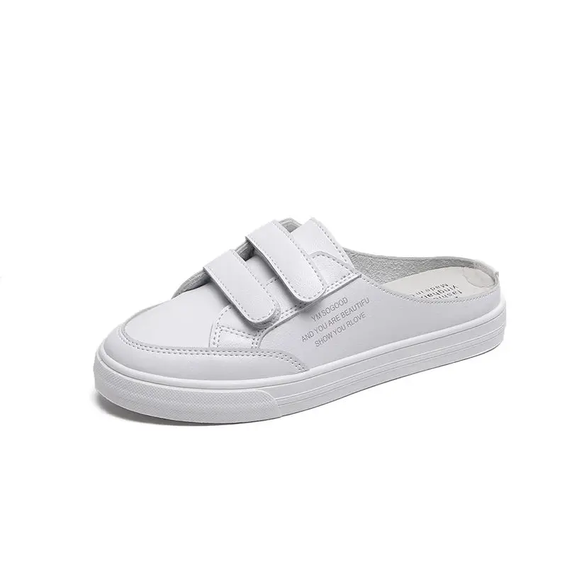 

Shoes Woman 2021 Loafers Slippers Soft Pantofle Low Cover Toe Luxury Slides Comfort New Flat Designer Summer PU Rome Hook & Loop