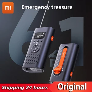 youpin nextool multi function emergency hand crank radio leiyin am fm radio laser light flashlight alarm power bank for outdoor free global shipping