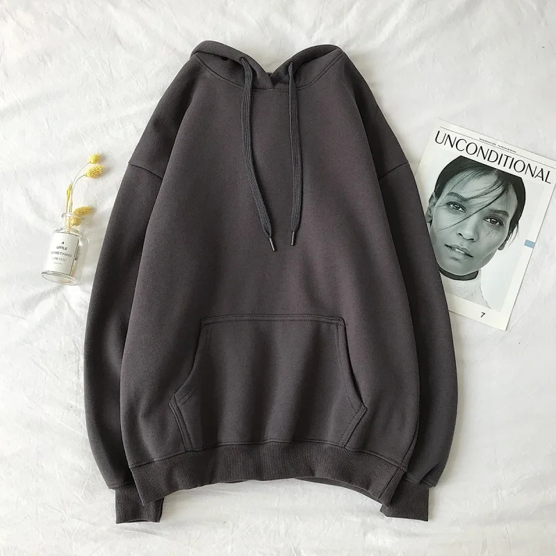 Мужская Флисовая Толстовка Оверсайз с капюшоном Классическая в стиле хип-хоп