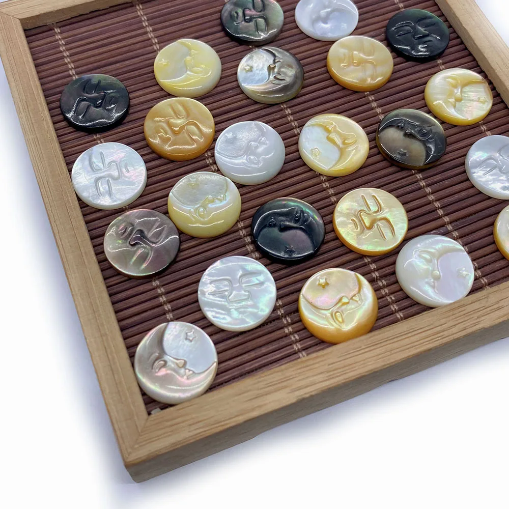 Бусины из натуральной морской ракушки резные бутиковые бусины сделай сам с Луной