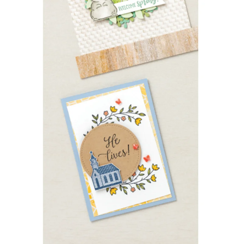 

New Arrival Metal Cutting Dies and Stamps Flower Branch Church Scrapbooking DIY Seal Craft Stencil Card Make Album Sheet Die Cut