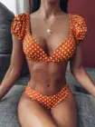 Сексуальное бикини SWEETWOO с коротким рукавом 2020, купальник для женщин с V-образным вырезом, летняя пляжная одежда, купальник, женские купальники, купальный костюм