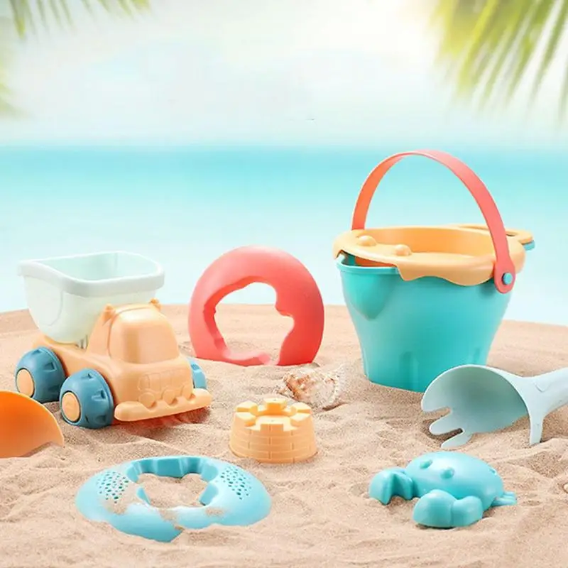 

9/14/17 Pieces Beach Baby Beach Game Toy Children Sandbox Water Set Sand Soft Cart For Beach Toys Kit Sand Silicone P5E4