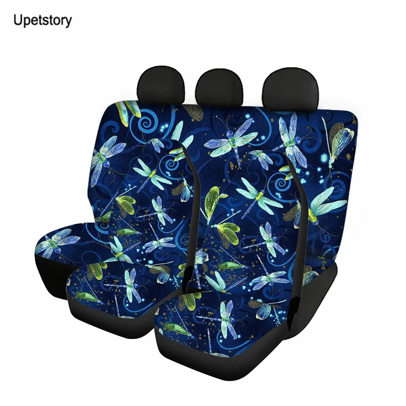 

Upetstory Beautiful Dragfly Design Car Interior Decor Front/Back Car Seat Covers Full Set for Women Stylish Car Mat Covers
