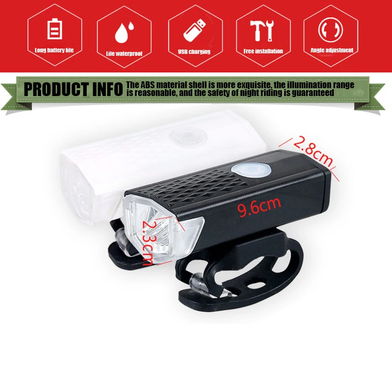 

USB Rechargeable Bike Light MTB Bicycle Front Back Rear Taillight Cycling Safety Warning Light Waterproof Bicycle Lamp Flashligh