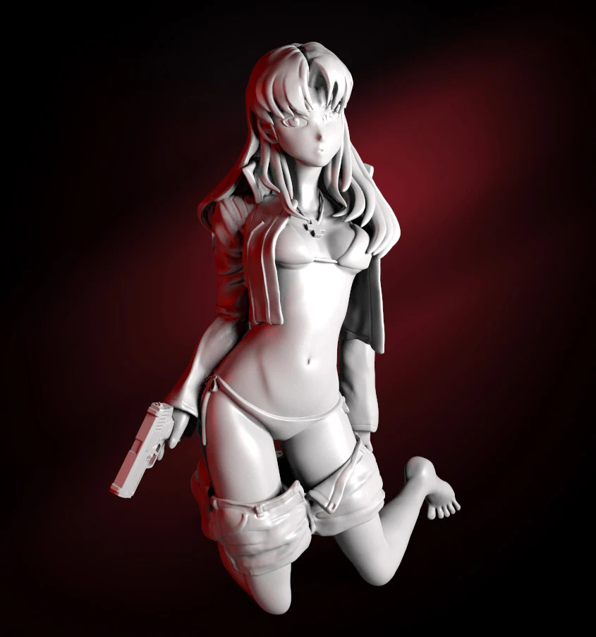 

75mm Resin Model Kits prettry Girl Warrior Figure Unpainted RW-227