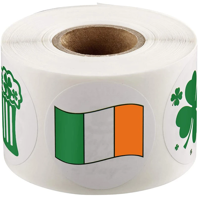 

500pcs/roll of 1.5 inch St. Patrick's Wedding birthday stickers sealing stickers