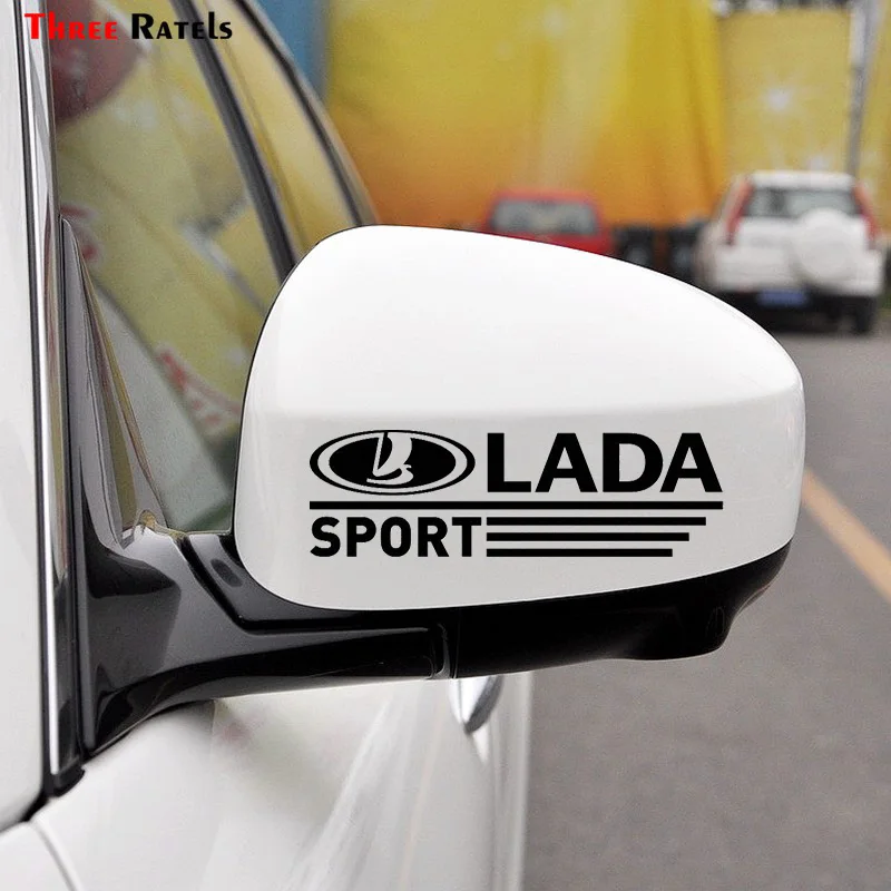 

Three Ratels FTZ-67# 2pcs/lot SPORT Car Rear view Mirror Sticker Decal Styling For Lada granta Vesta vaz kalina Largus NIVA