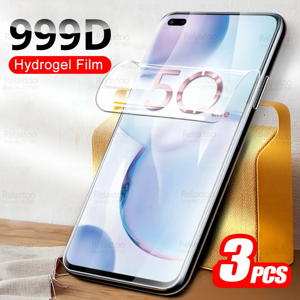 

3pcs Full Curved Screen Protector For Honor 50 Lite Hydrogel Film On Honor50 Light Xonor 50Lite Safety Protective Film Not Glass