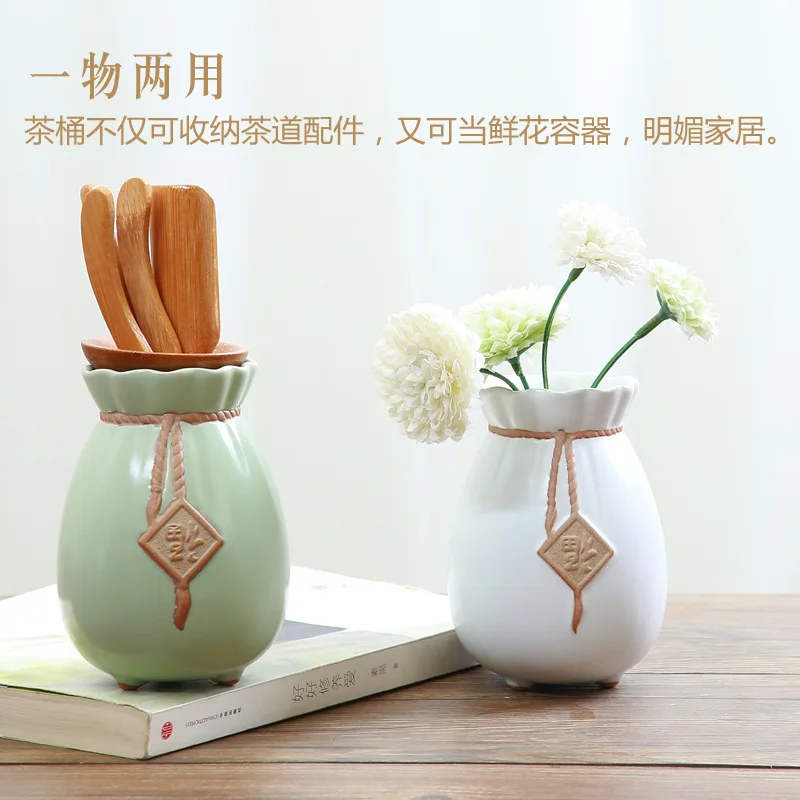 

MONSAM Ceramic tea ceremony Six Gentlemen suit bamboo tea needle tea clip Kung Fu tea set accessories household tea plate parts