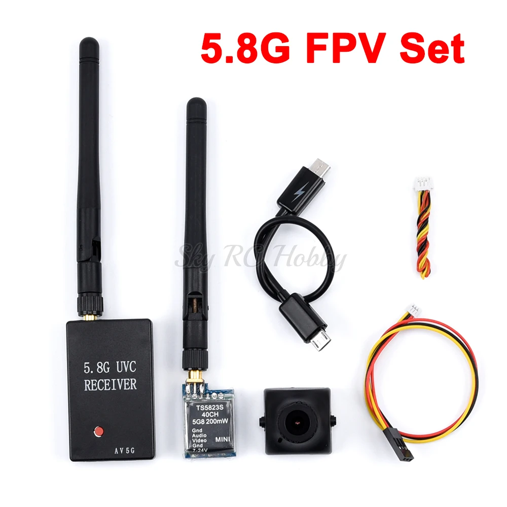 FPV 5 8G TS5823S TS5823 200 мВт 40CH мини передатчик + приемник UVC видео OTG VR 700TVL 2 8 мм PAL Камера