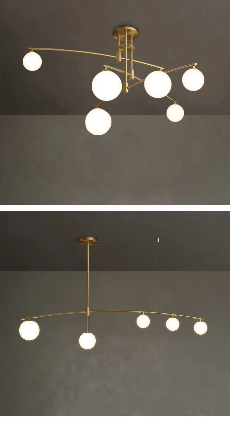 

Nordic lighting light luxury postmodern personality creative art light small living room dining room full copper chandelier