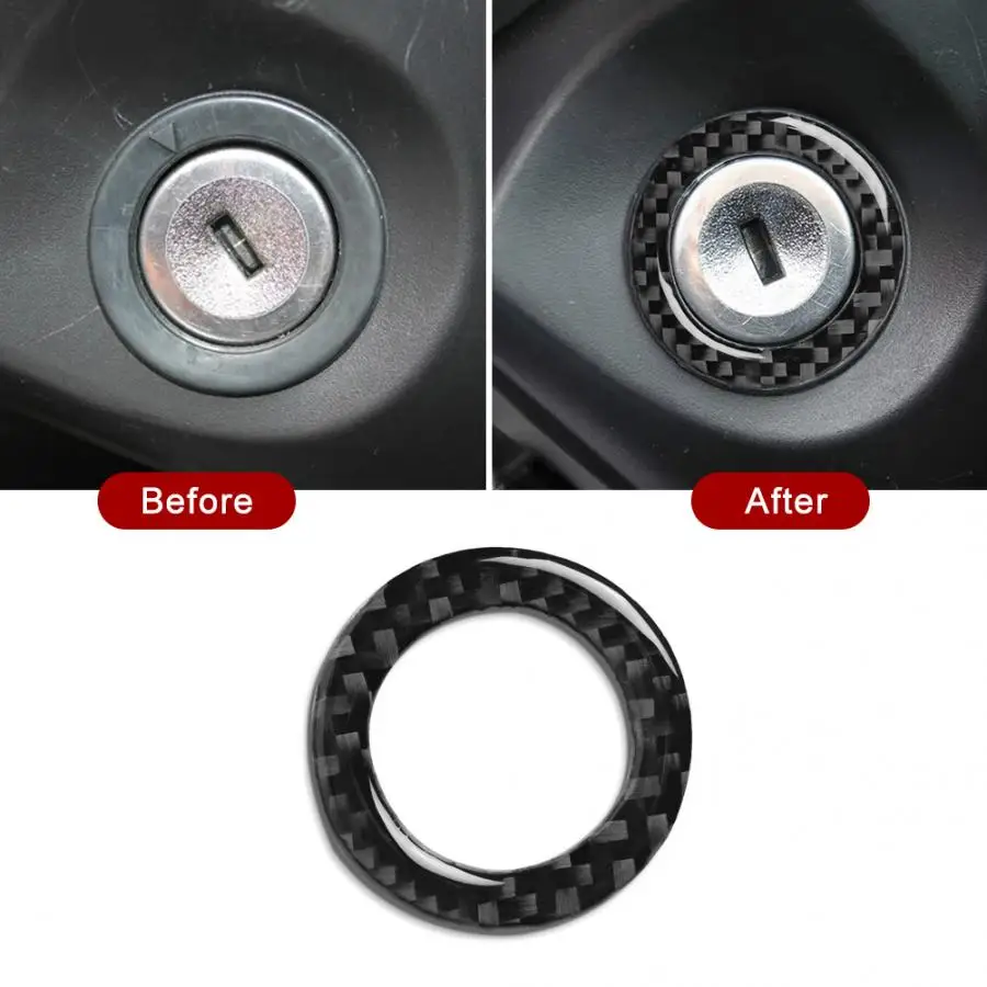 

Interior Ignition Keyhole Button Ring Cover Carbon Fiber Fit for Ford Mustang 2009 2010 2011 2012 2013 Key Hole Cover