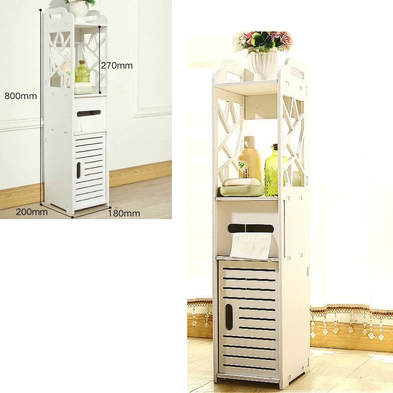 

Cheap Bathroom Vanity Floor Standing Bathroom Storage Cabinet Washbasin Shower Corner Shelf Plants Sundries Storage Racks