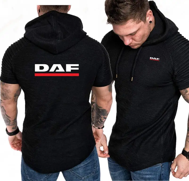 DAF принт для мужчин отдыха бренд повседневное с капюшоном Слинг дизайн толстовка