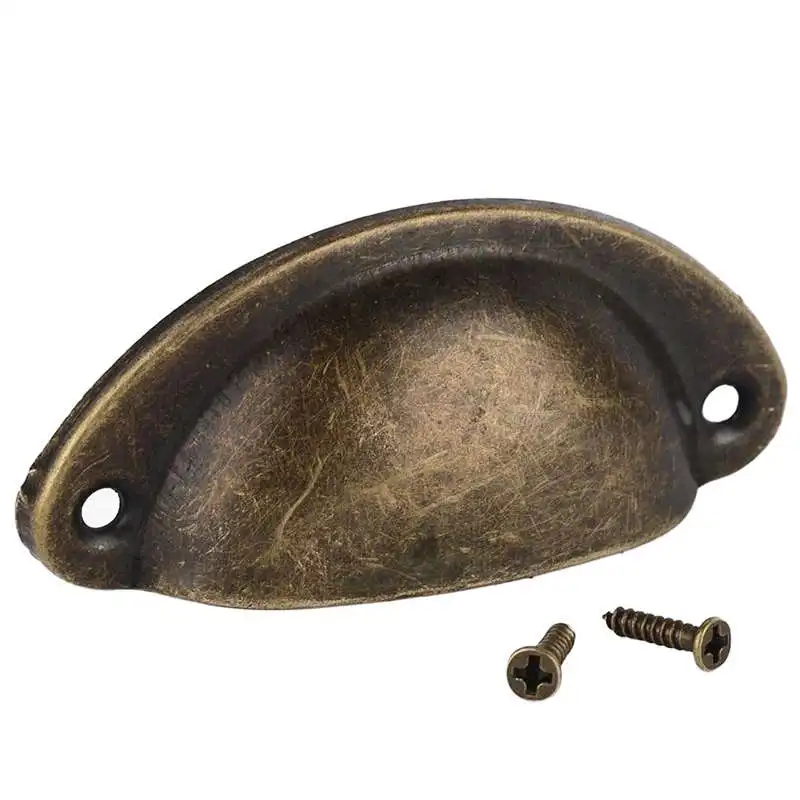 12 шт дверных ящиков шкафа железные чашки в виде раковины полукруглая ручка с