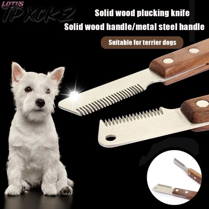 

Dog Comb Stainless Steel Wooden Handle Stripping Knife Pet Hair Remover Pluck Excess Undercoat Accessories Hotsale 1PC