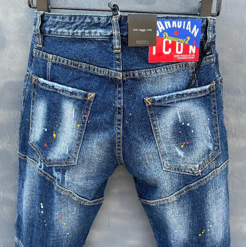 ripped jeans classic,Authentic DSQUARED2,Retro,Italian brand ,Women/Men Jeans,locomotive,Jogging jeans,Y136