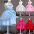 Женское платье с цветочным принтом It's YiiYa, синее, белое, розовое, красное платье для причастия с кружевным бантом, модель 584, 2019
