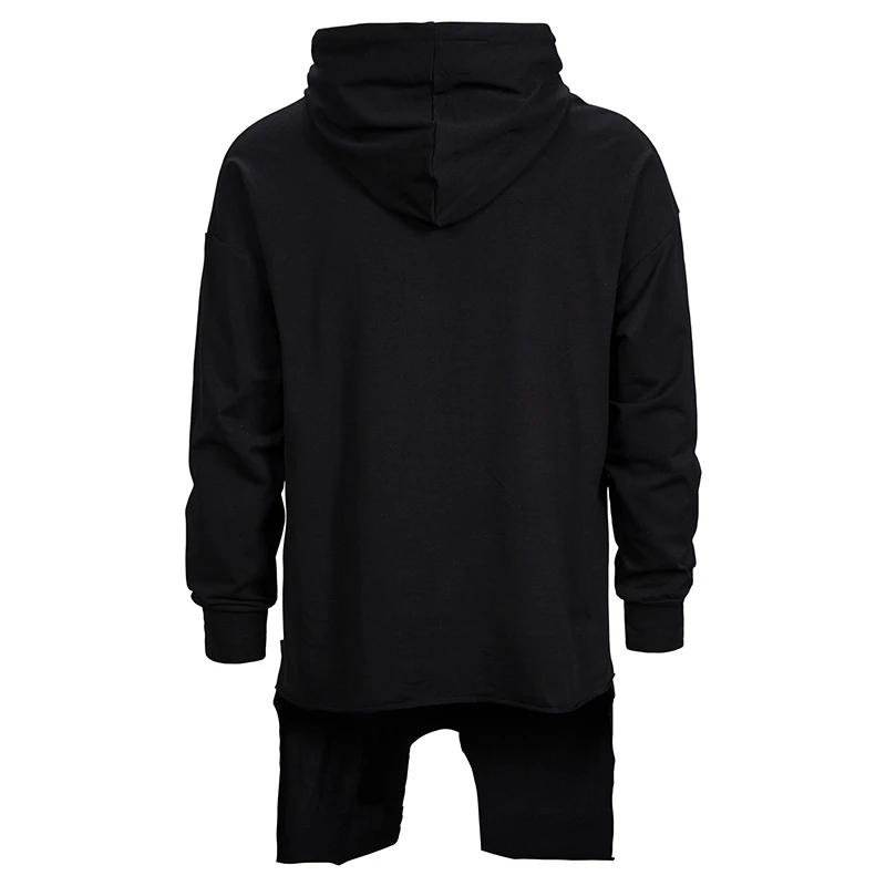 

2019 New Men's Black Cloak Hoodies Male High Street Long Hoodies Pullovers Loose Hip Hop Sweatshirts Tops M-2XL