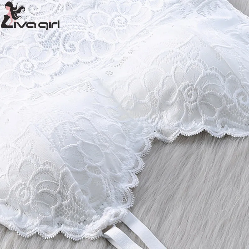 Сексуальный женский укороченный топ без рукавов кружевной тонкий на бретельках