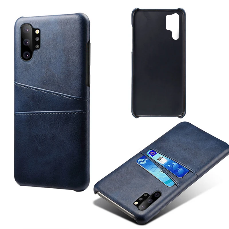 Blue YISHANGOU чехол для телефона для samsung S10 S9 плюс Note8 Гибридный чехол из искусственной кожи Жесткий ПК держатель для карт задняя крышка чехол для Galaxy Note Note9 A9 A8 A7 J8 - Цвет: Blue